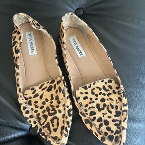 Leopard calf hair flats
